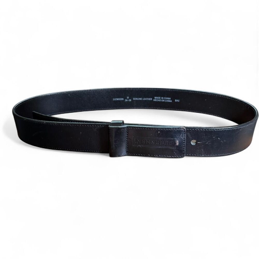 Craftsman Men's Black 1.5in wide Belt with logo belt buckle size medium